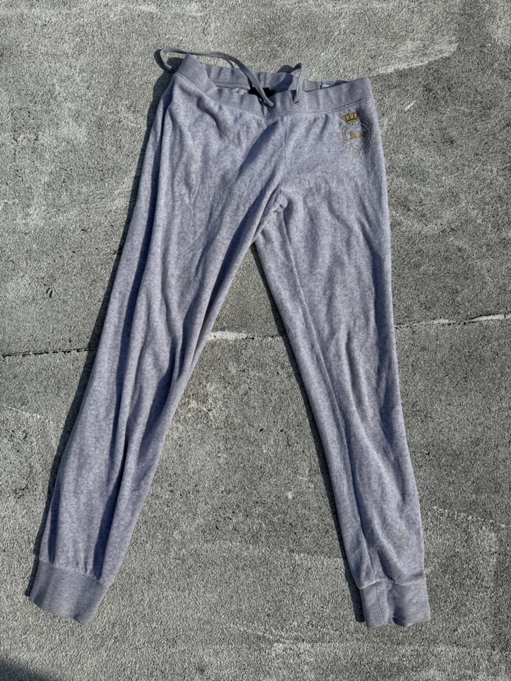 Juicy Couture Gray Track Joggers with Embroidered Crest